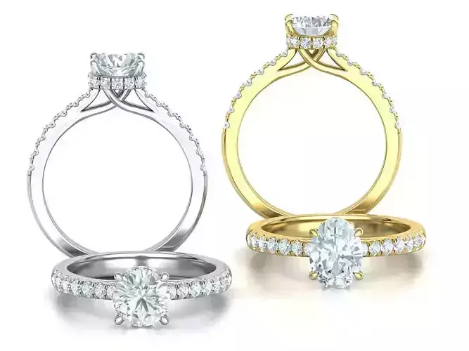 Trellis Engagement Rings Collection 1CT STONES ROUND and OVAL 