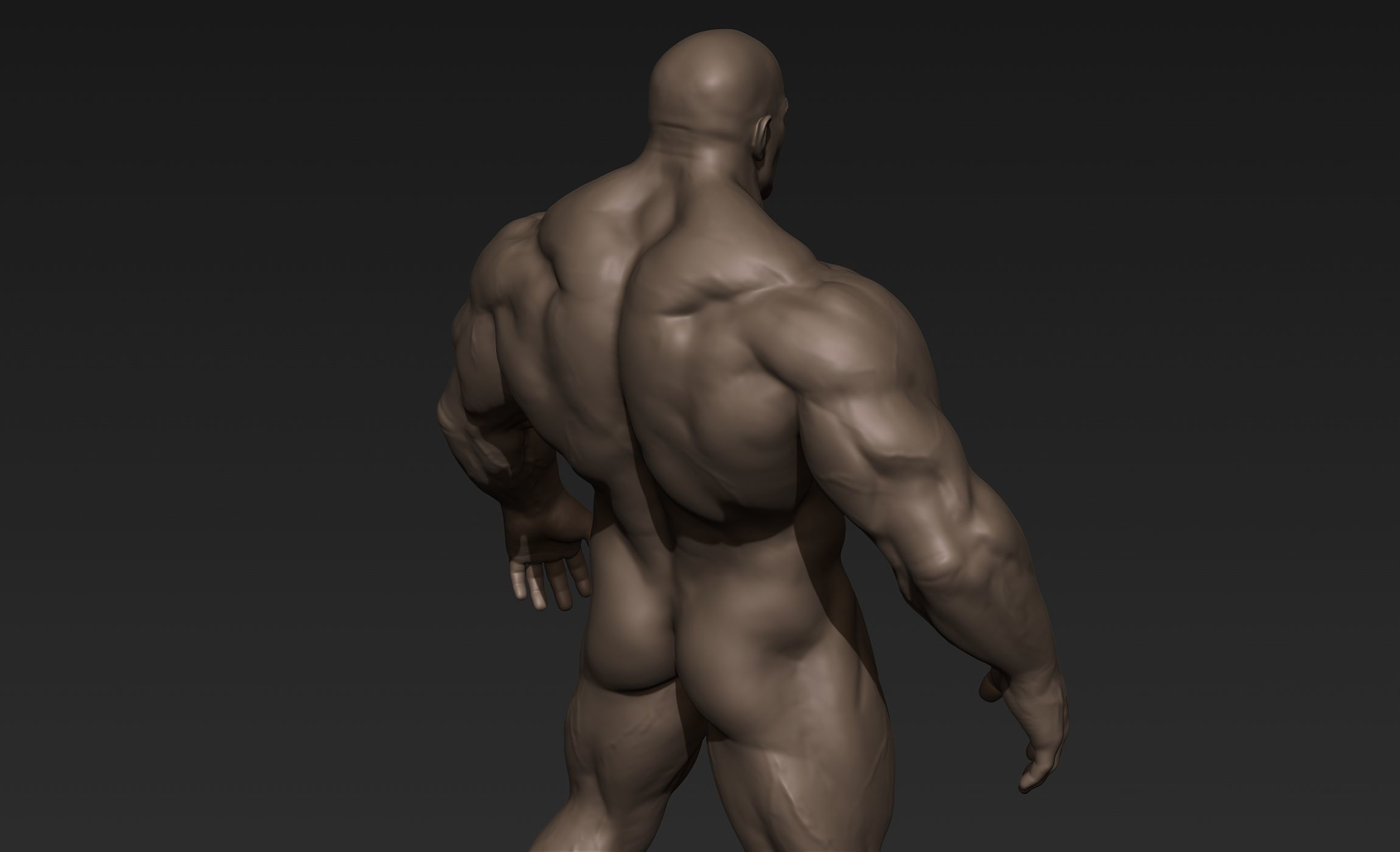 Giant Muscular Man Basemesh 3D model_13