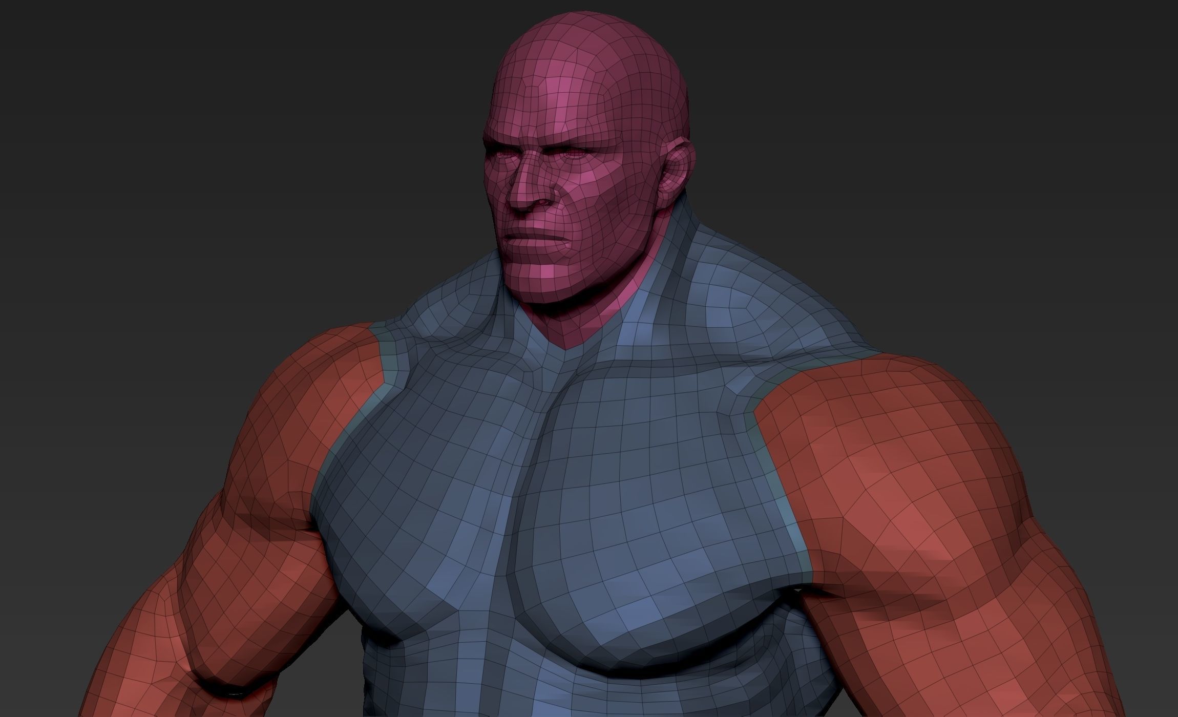 Giant Muscular Man Basemesh 3D model_17