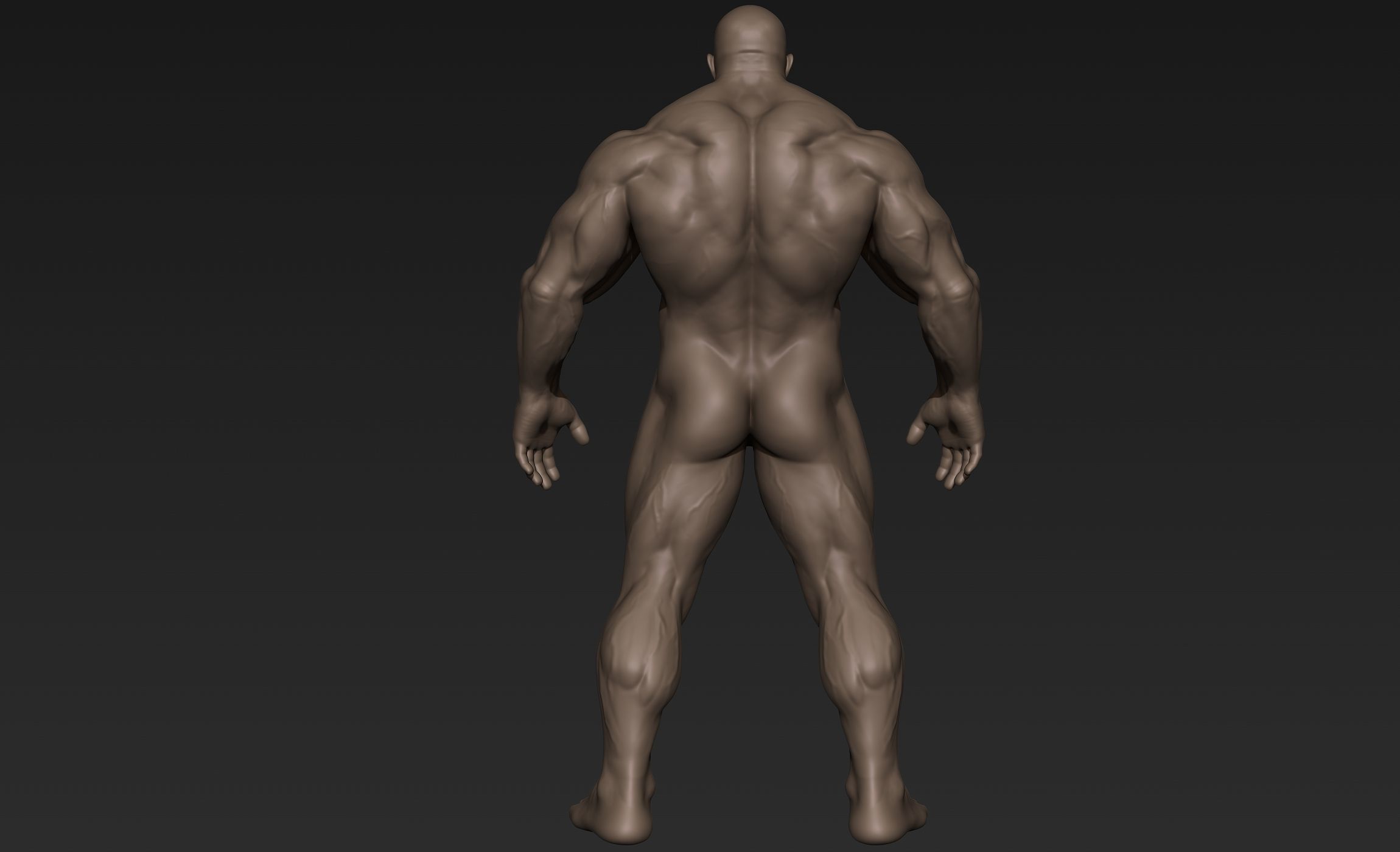 Giant Muscular Man Basemesh 3D model_12