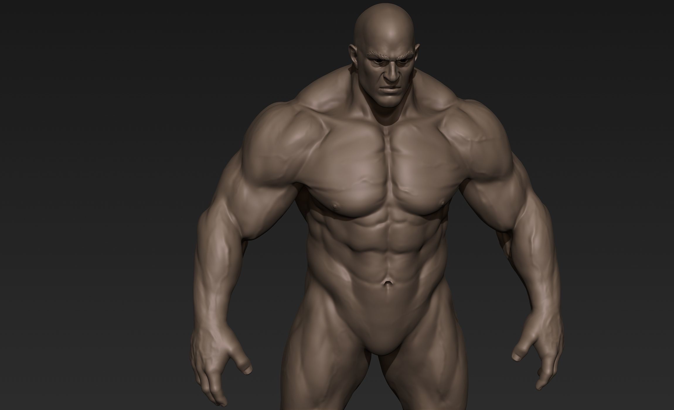 Giant Muscular Man Basemesh 3D model_14