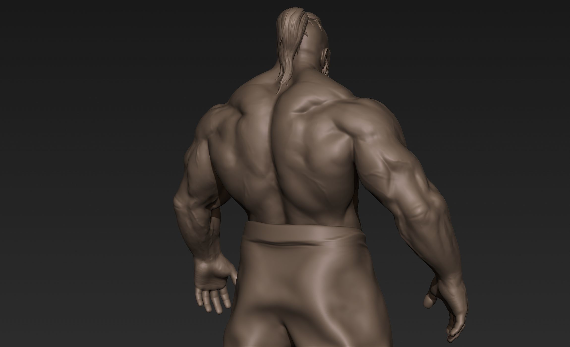 Giant Muscular Man Basemesh 3D model_7