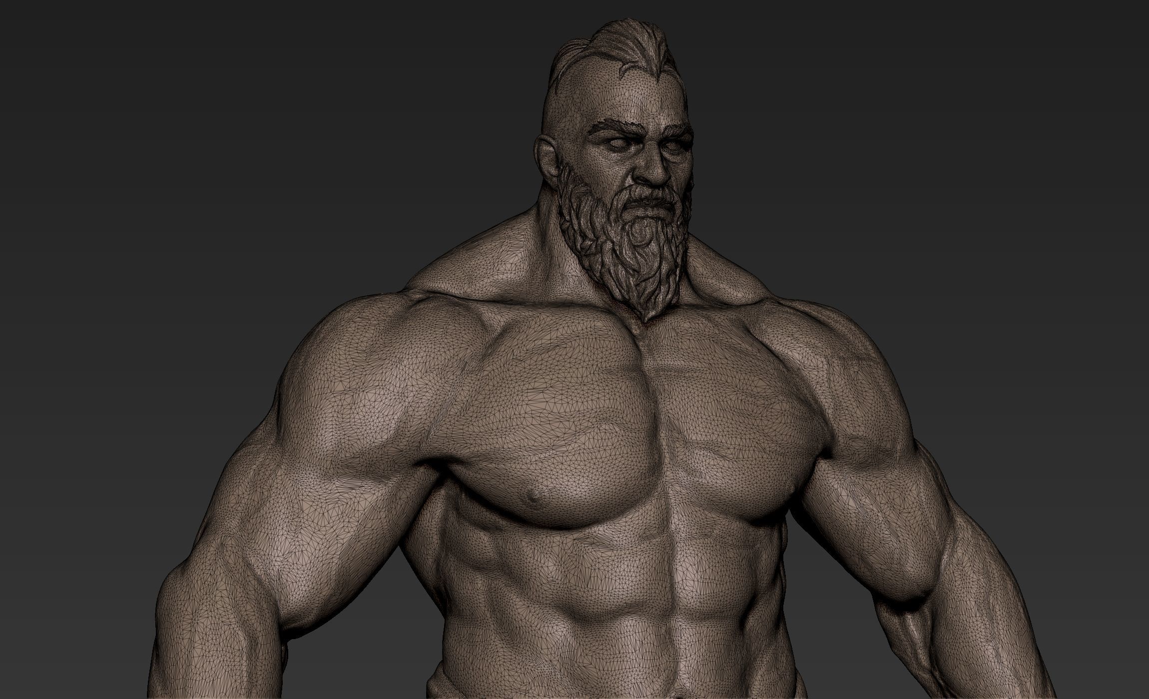 Giant Muscular Man Basemesh 3D model_21