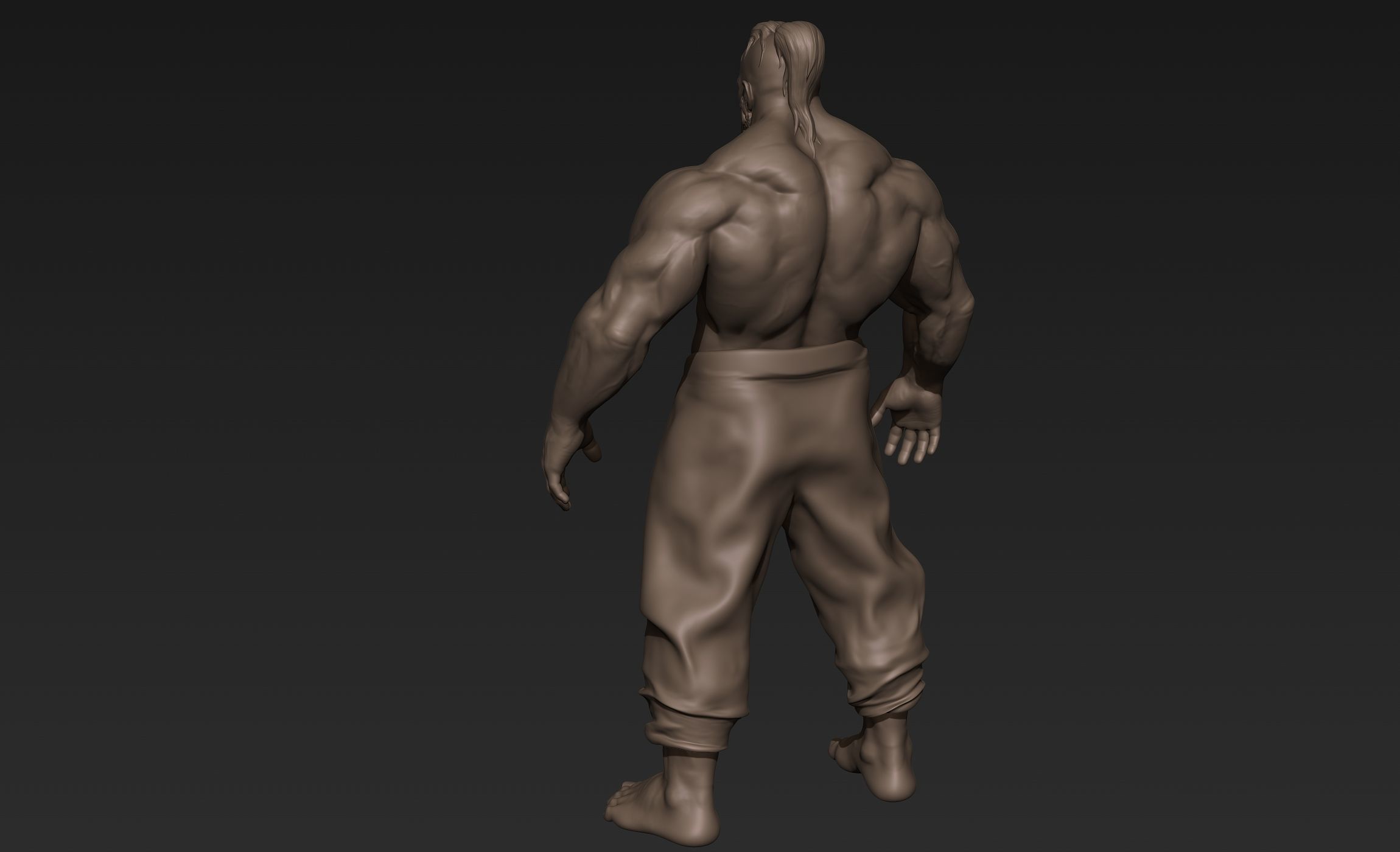 Giant Muscular Man Basemesh 3D model_8