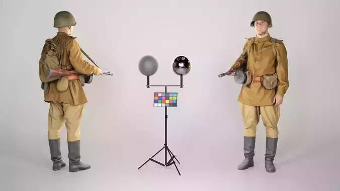 Soviet private soldier with machine gun 224