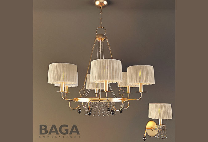 Chandelier with sconce Baga 3230 3240 DX 3D model