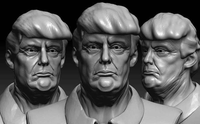 President Donald Trump Bust  3d printable Model 3D print model