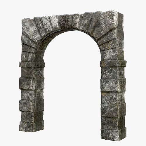 Medieval Fortress Stone Arch Low-poly 3D model