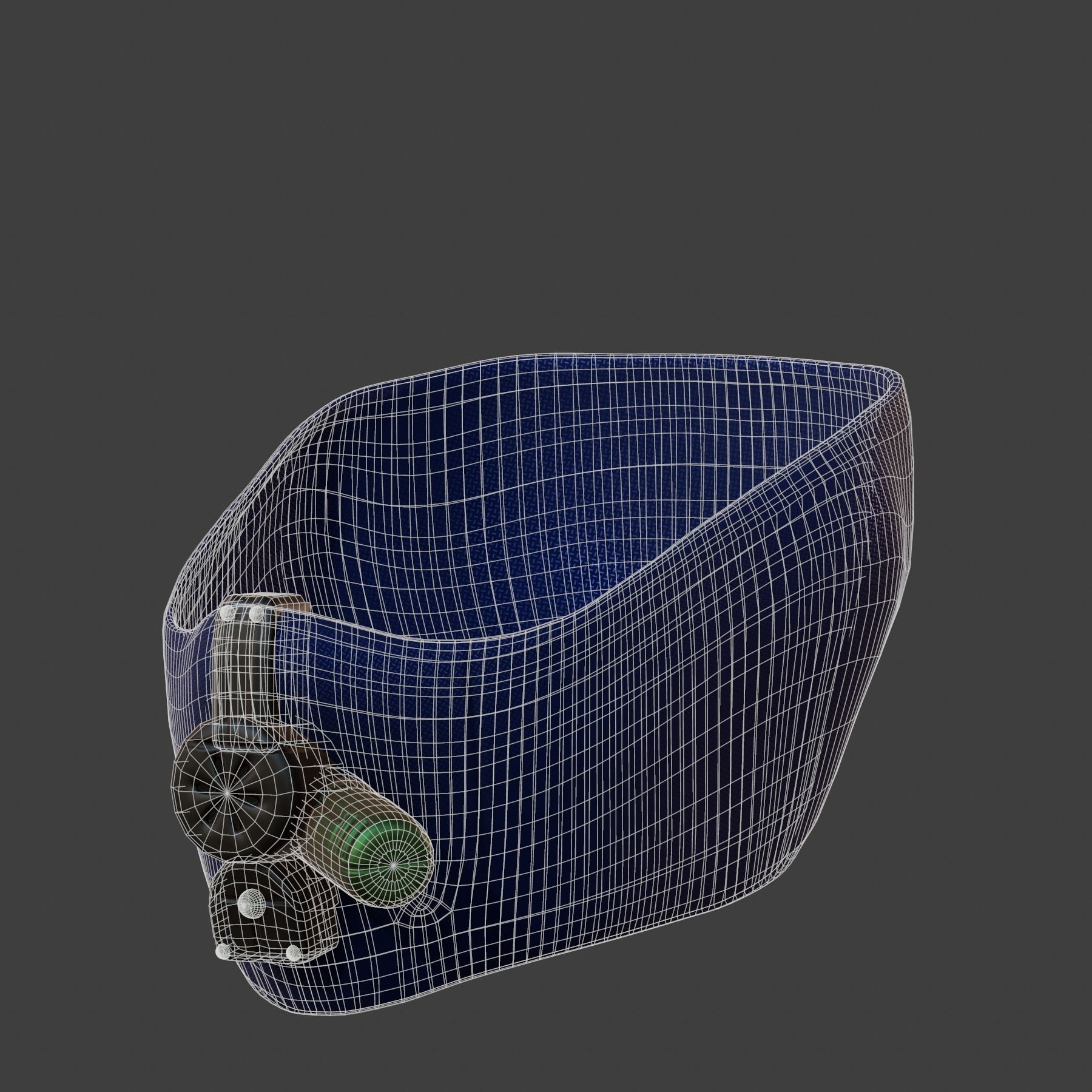 Gas mask helmet 3d model scifi Low-poly  Low-poly 3D model_7