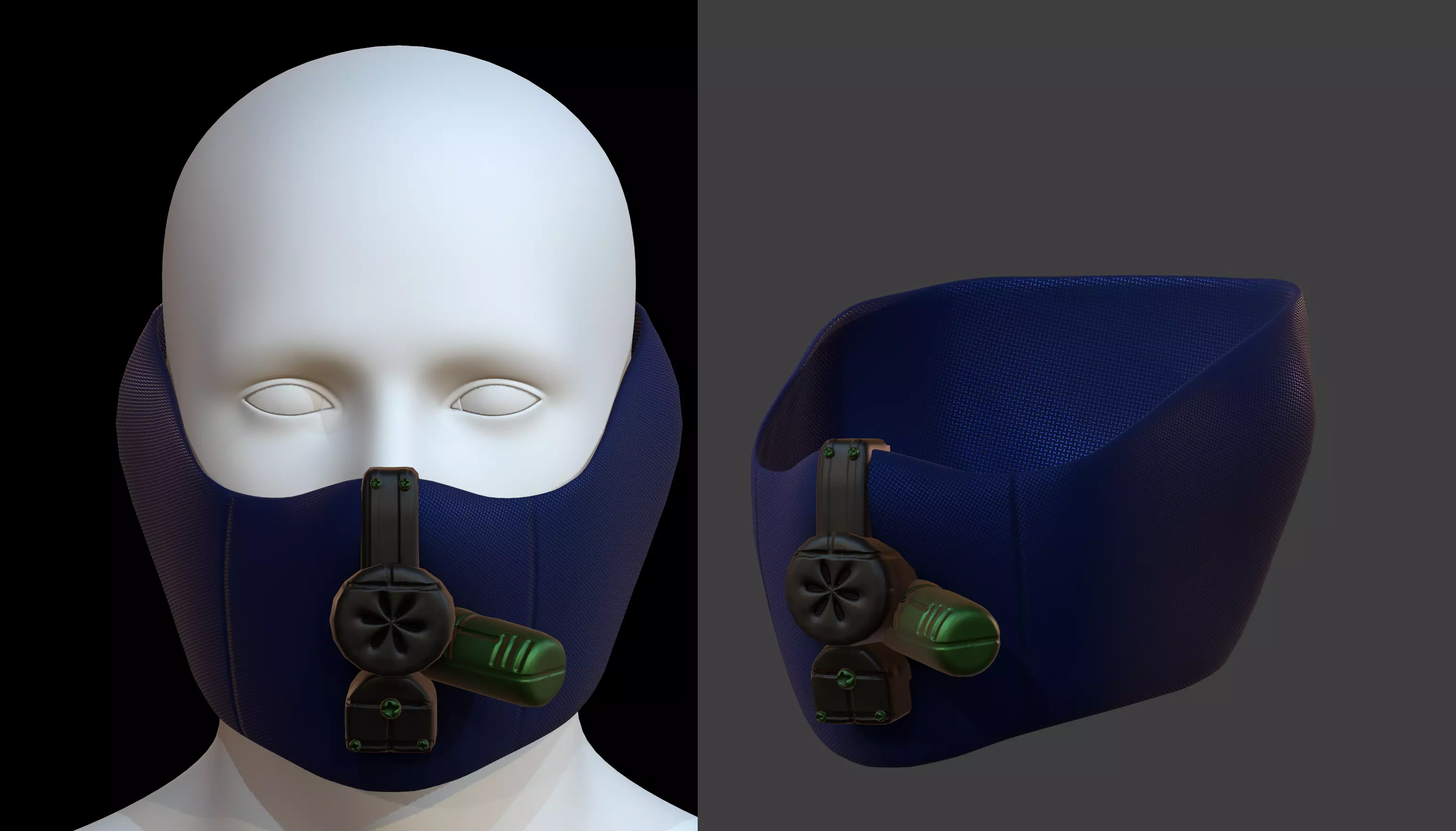 Gas mask helmet 3d model scifi Low-poly  Low-poly 3D model_0