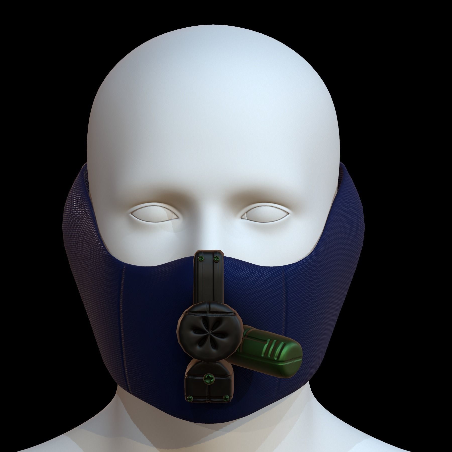 Gas mask helmet 3d model scifi Low-poly  Low-poly 3D model_1