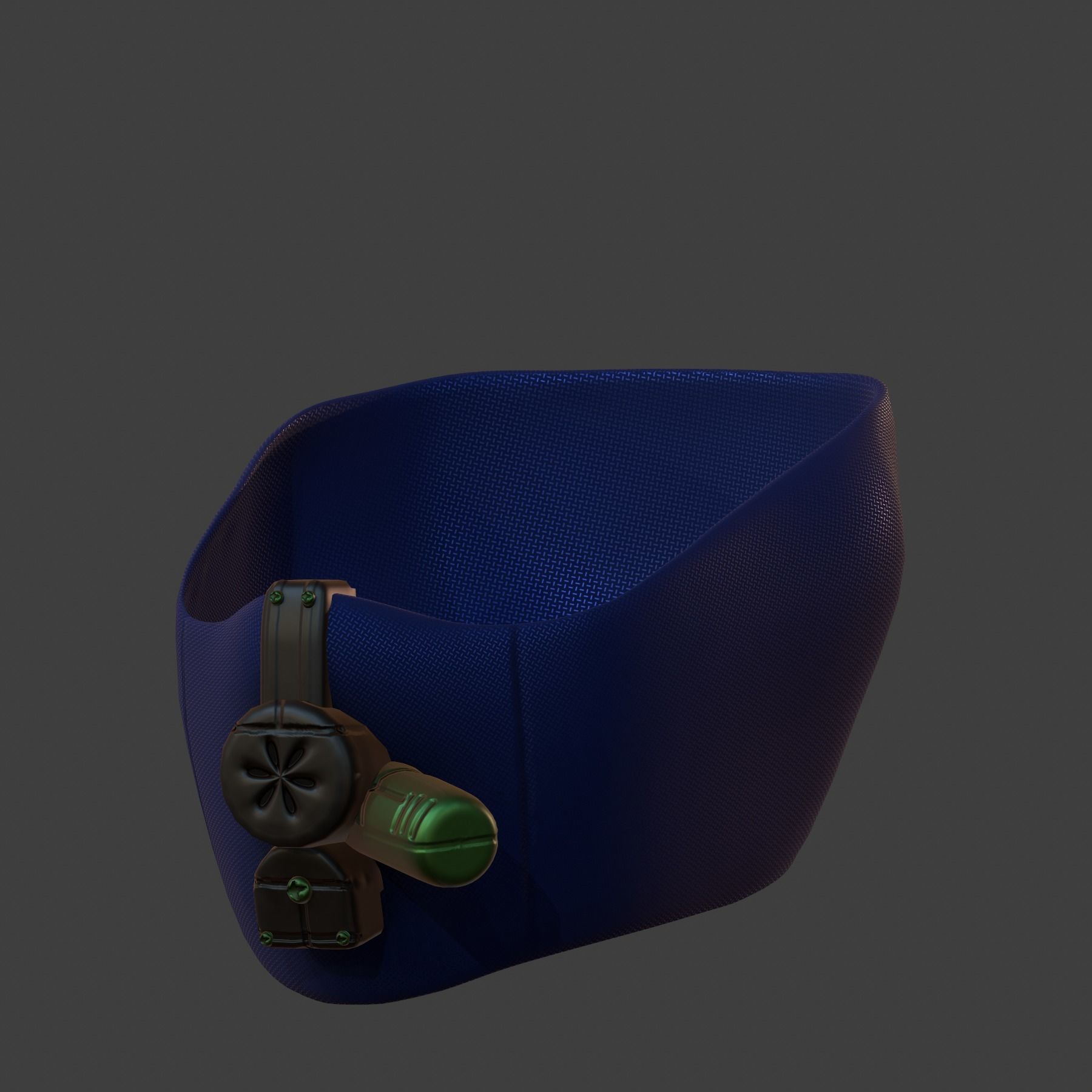 Gas mask helmet 3d model scifi Low-poly  Low-poly 3D model_6