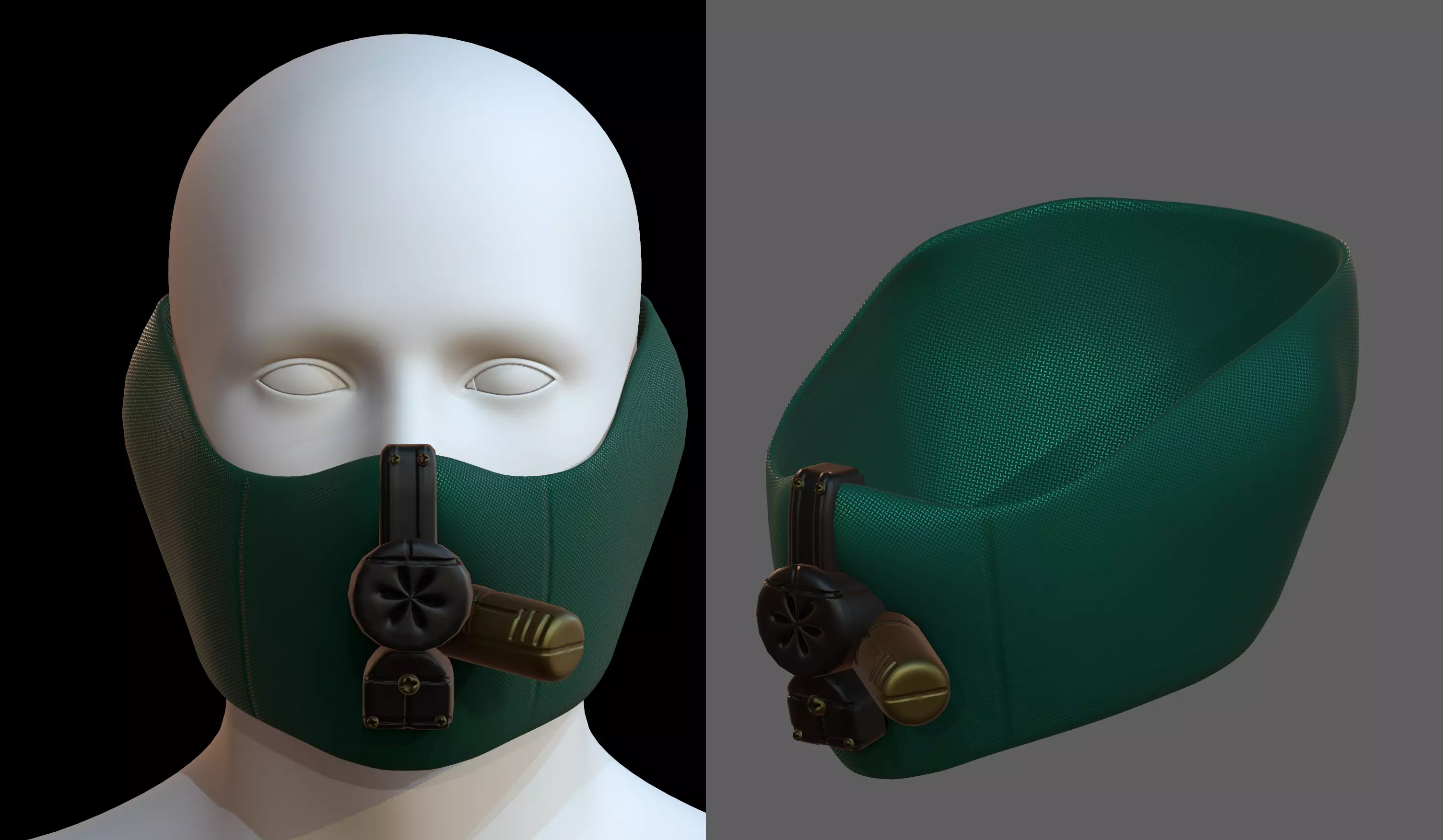Gas mask helmet 3d model scifi Low-poly Low-poly 3D model_0