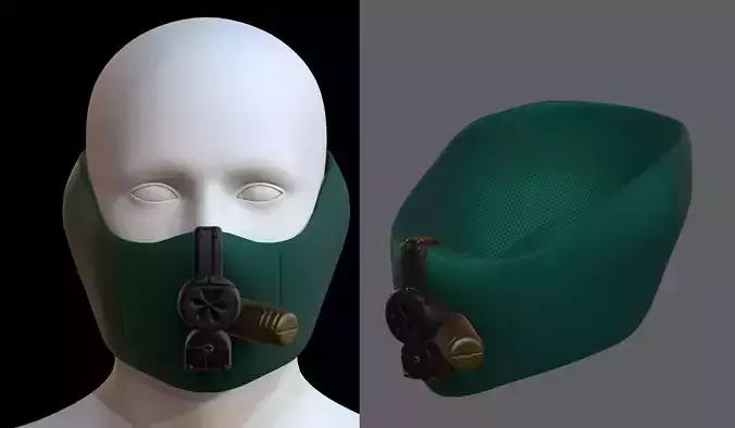 Gas mask helmet 3d model scifi Low-poly 