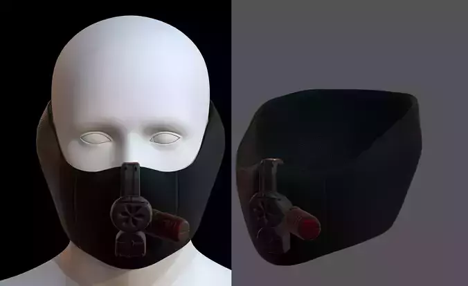 Gas mask helmet 3d model scifi Low-poly Low-poly 3D model