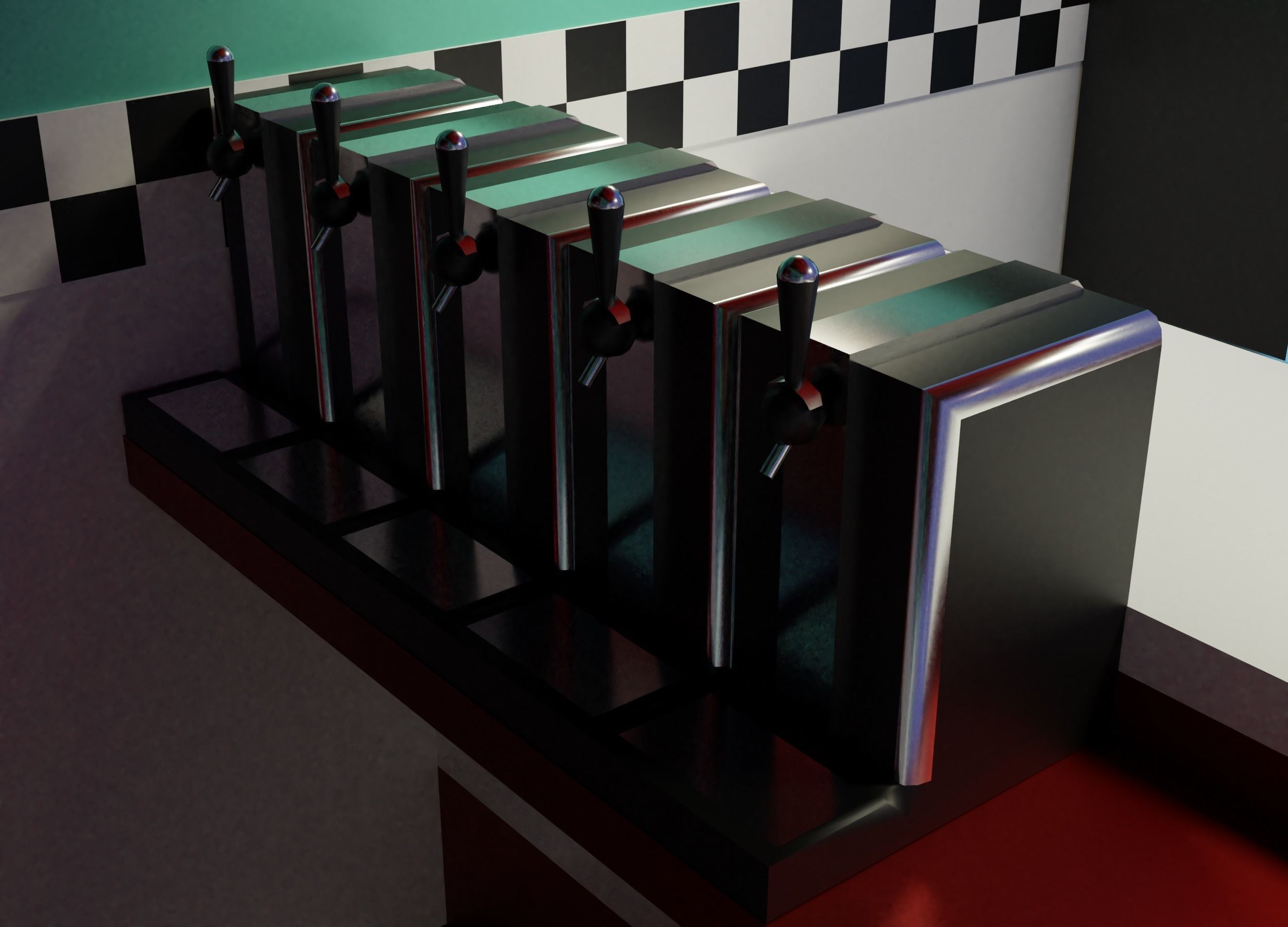 American Diner Low-poly 3D model_6