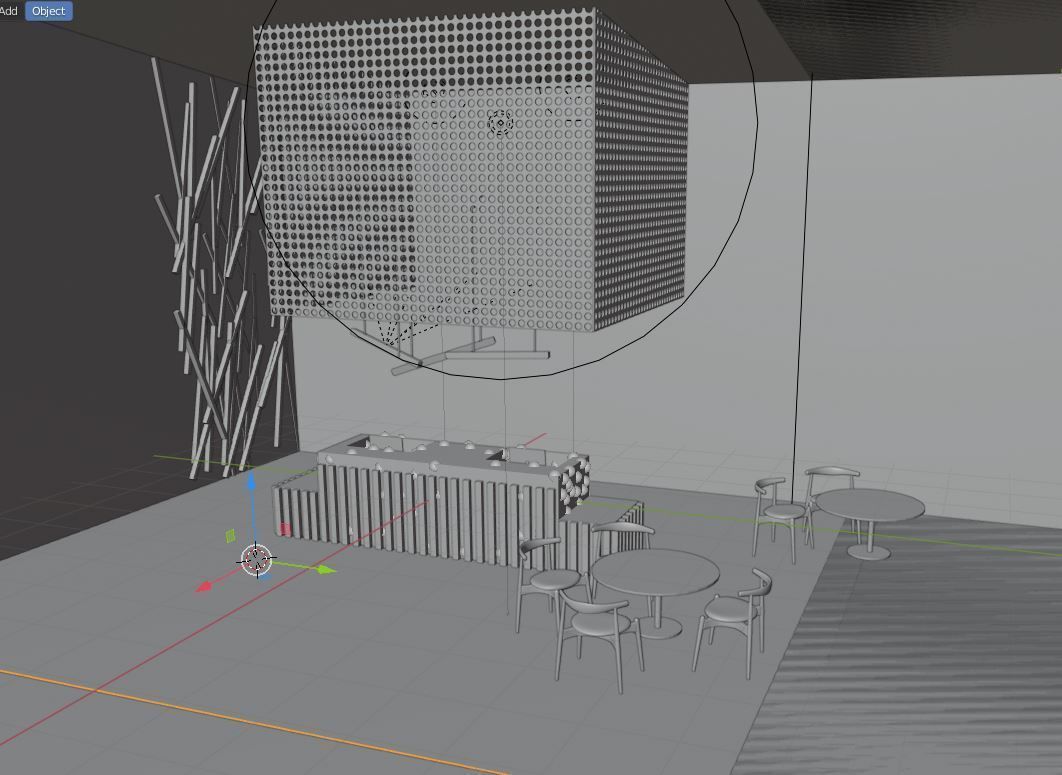 Modern office reception area with industrial look and feel 3D model_6