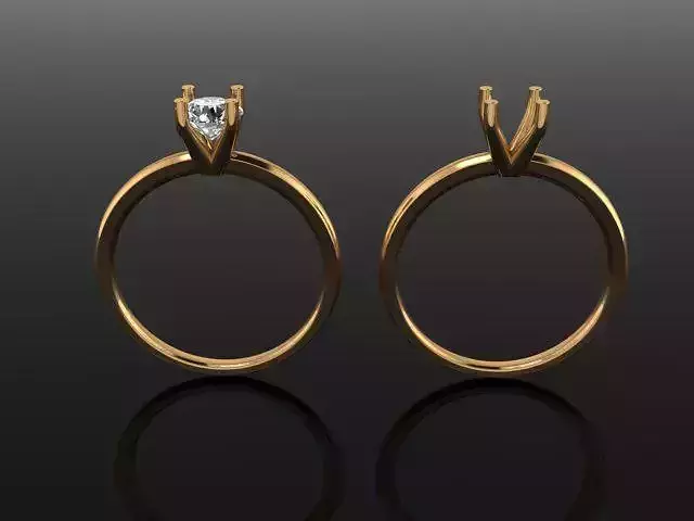 Dainty Solitaire 4 Prong Engagement Ring 5MM