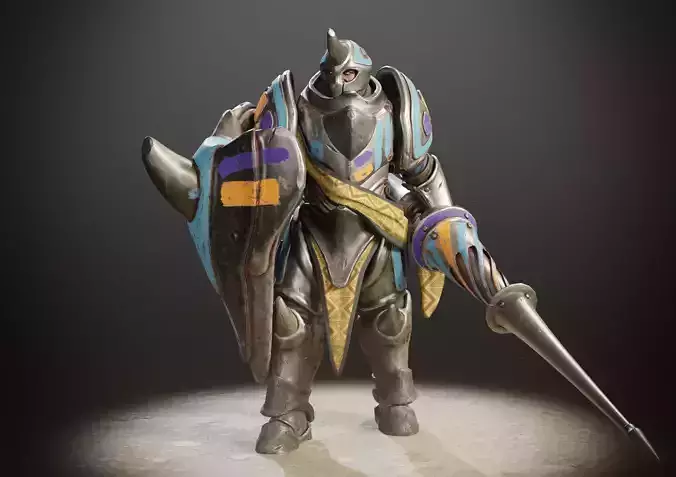 Rhinoceros Guardian - Game Ready Character Low-poly 3D model