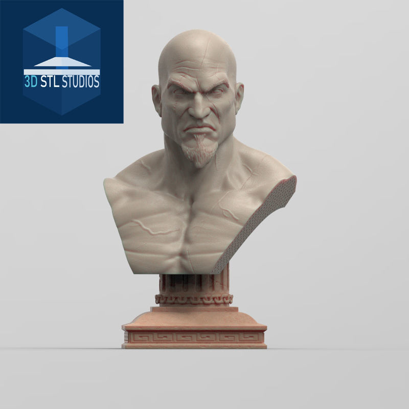 KRATOS BUST GOW3 3D print model_2