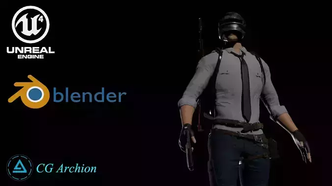 PUBG Type Character  3D model