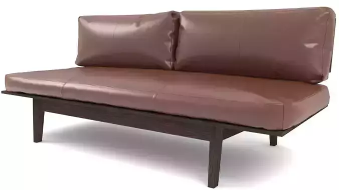 Chocolate Leather Sofa - 3ds Max