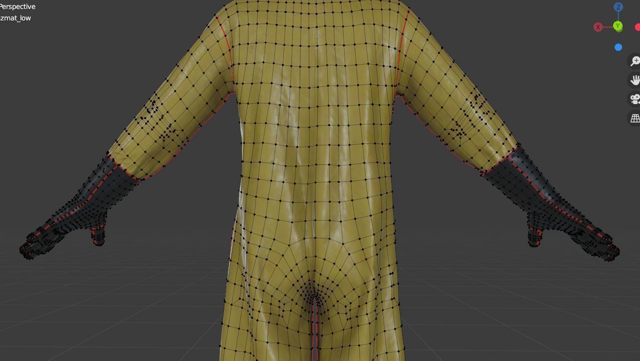 Man in hazmat suit Low-poly 3D model_20