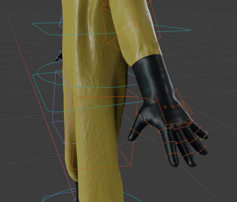 Man in hazmat suit Low-poly 3D model_25