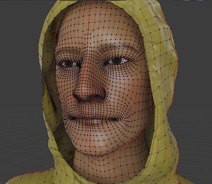 Man in hazmat suit Low-poly 3D model_21