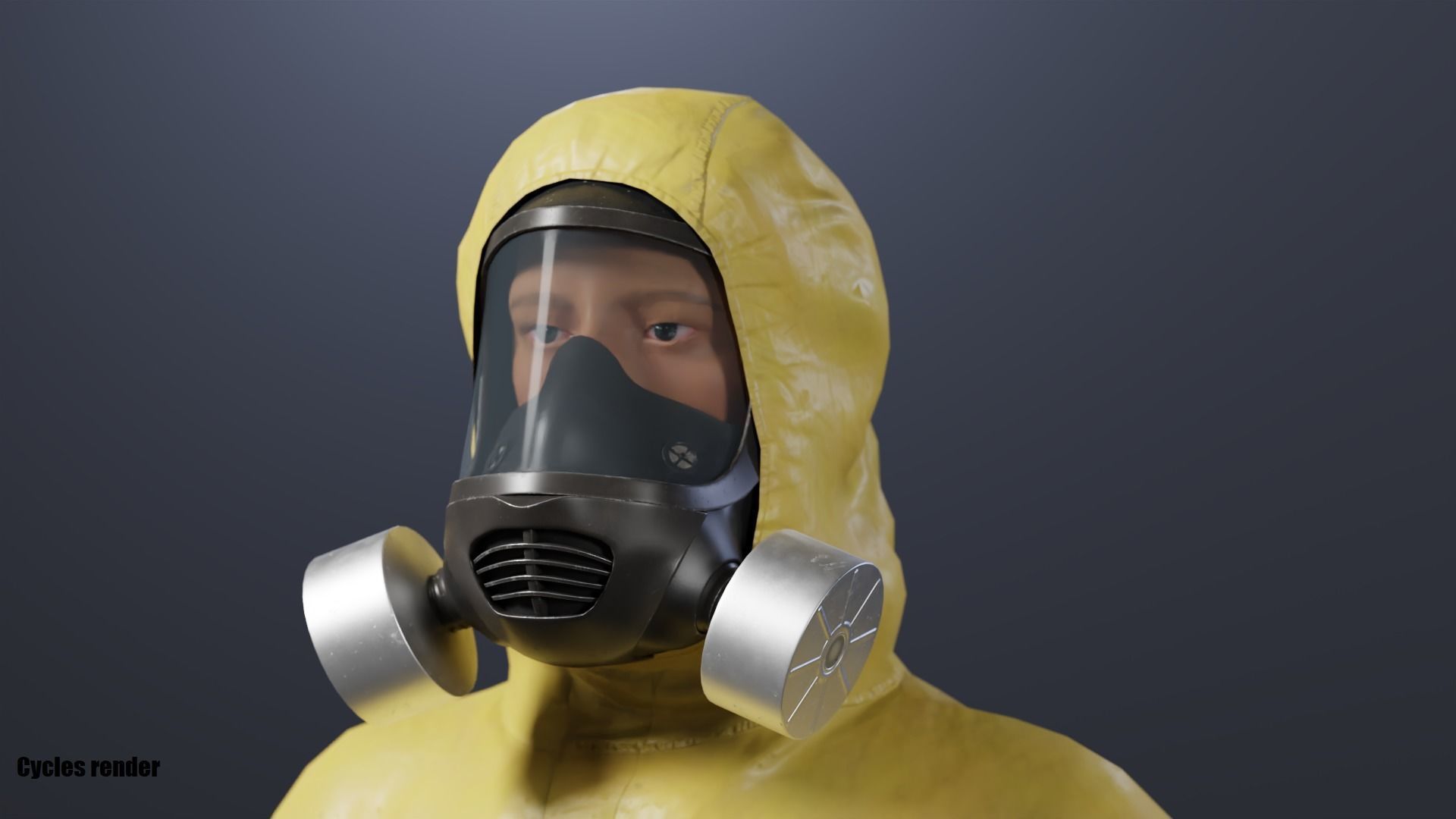 Man in hazmat suit Low-poly 3D model_7