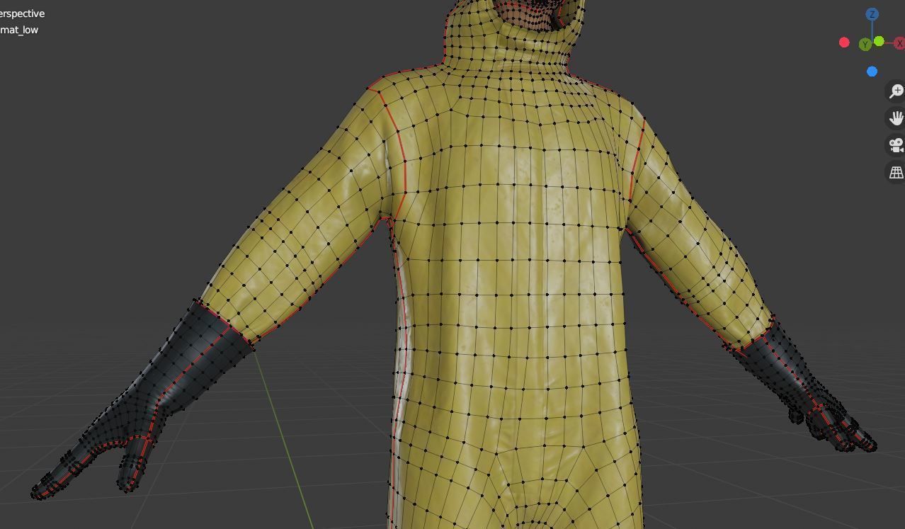 Man in hazmat suit Low-poly 3D model_17
