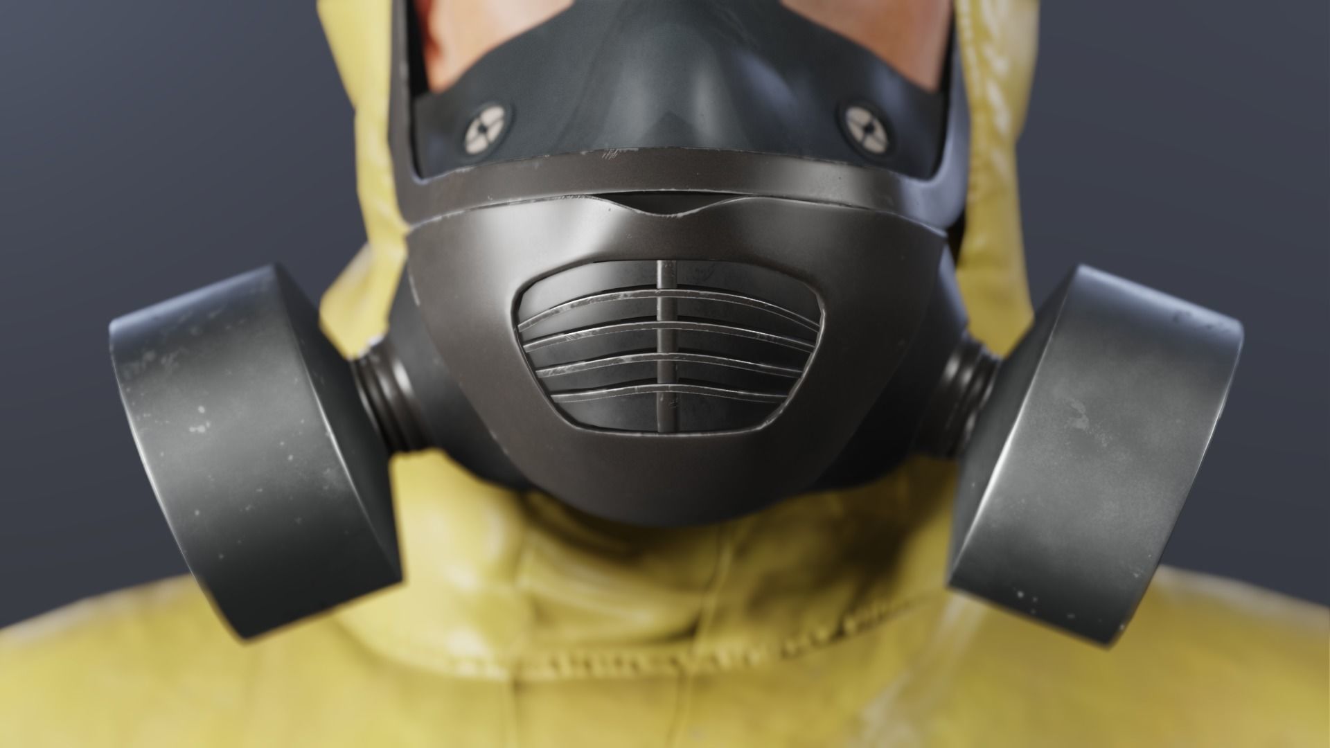 Man in hazmat suit Low-poly 3D model_9