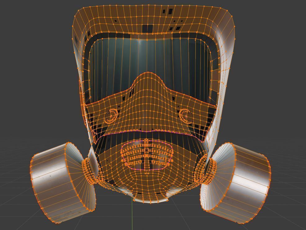 Man in hazmat suit Low-poly 3D model_23