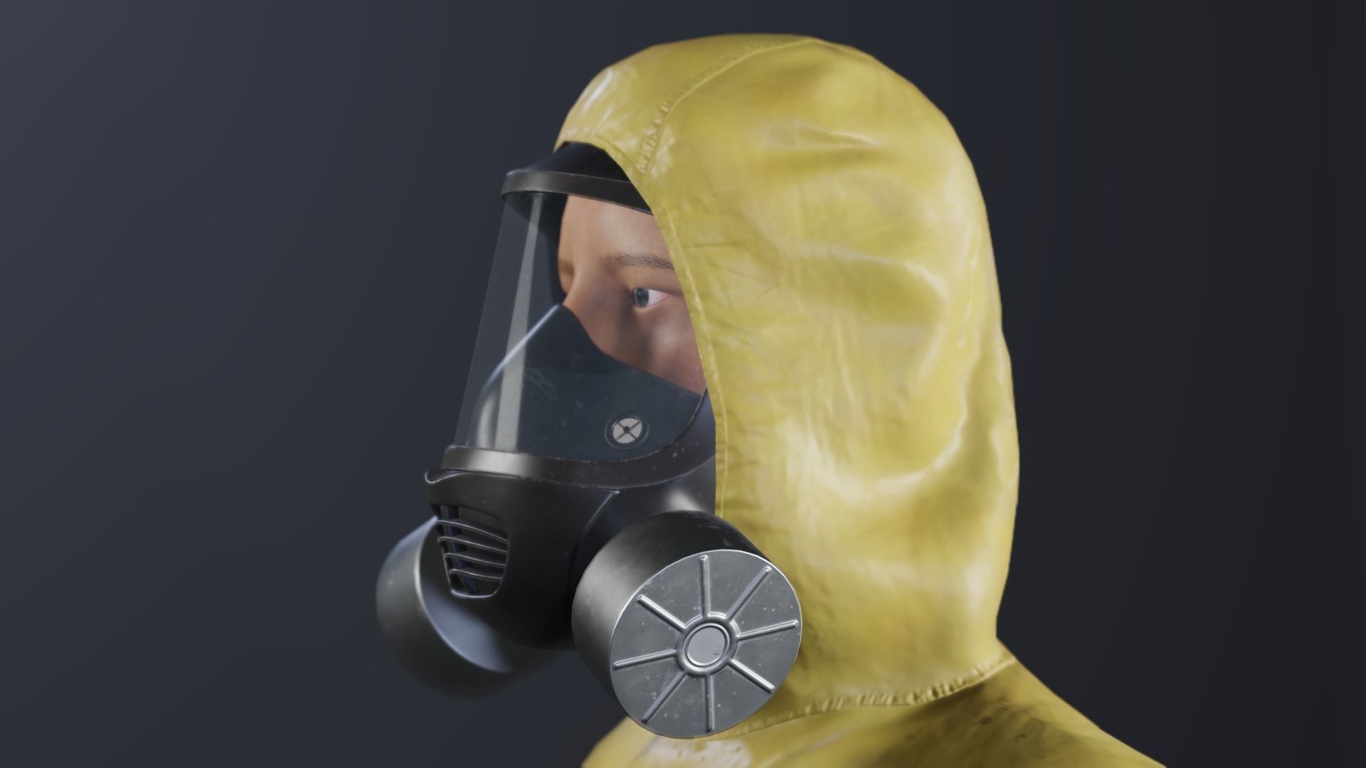 Man in hazmat suit Low-poly 3D model_12