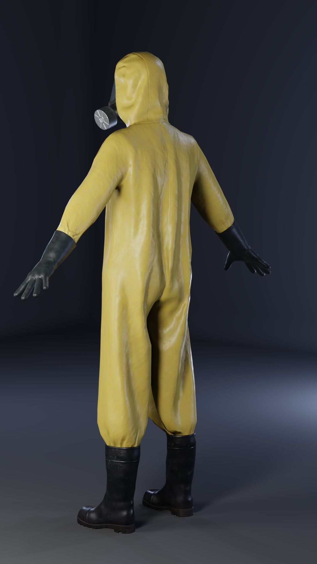 Man in hazmat suit Low-poly 3D model_6