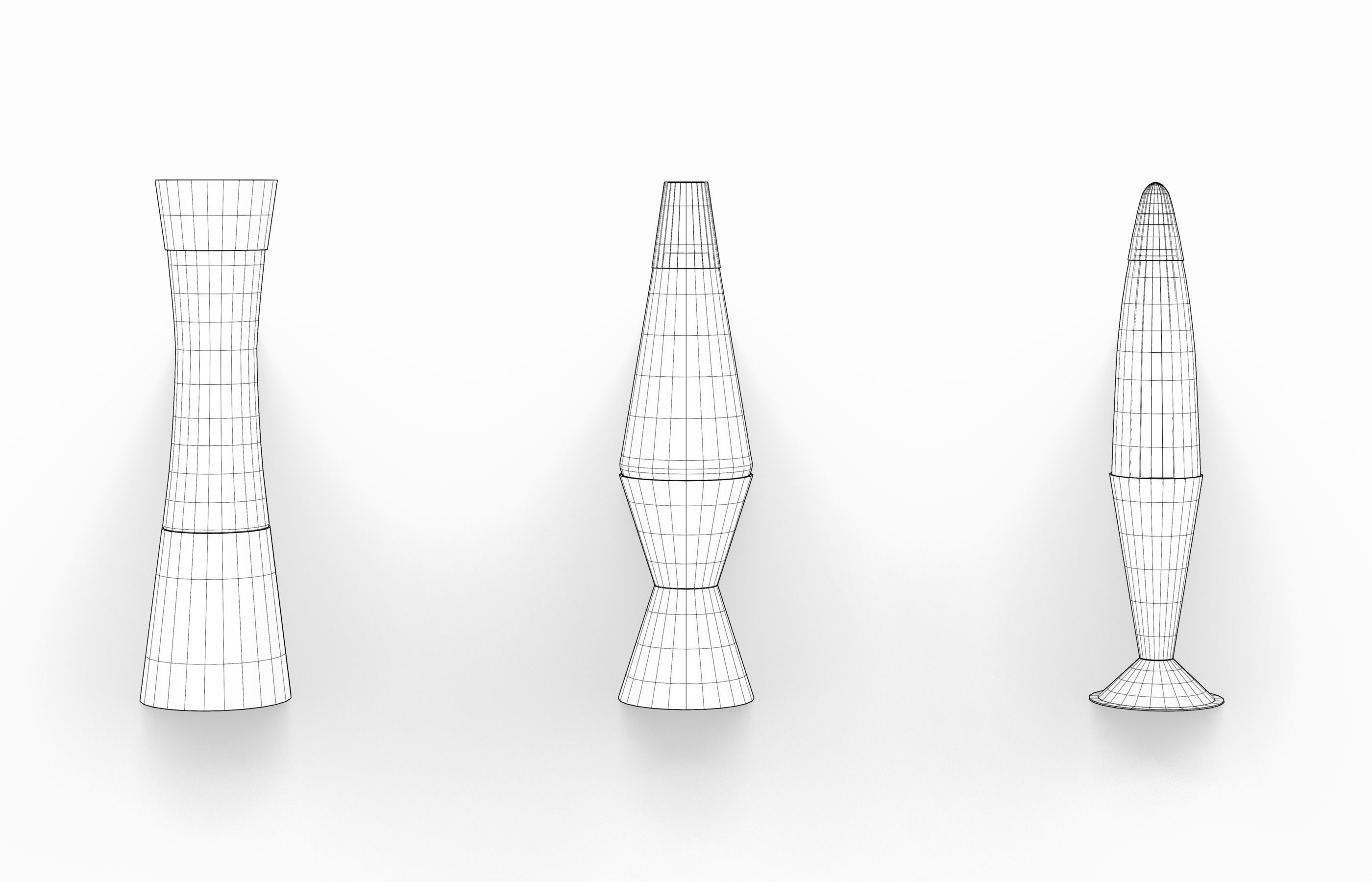 Set of Retro Lava Lamps - Decorative Interior Pack Low-poly 3D model_1