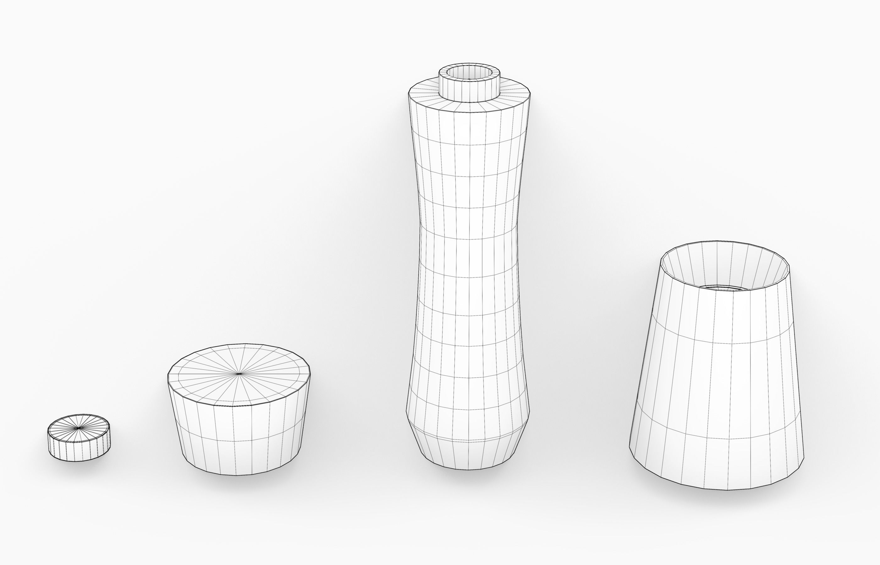 Set of Retro Lava Lamps - Decorative Interior Pack Low-poly 3D model_11