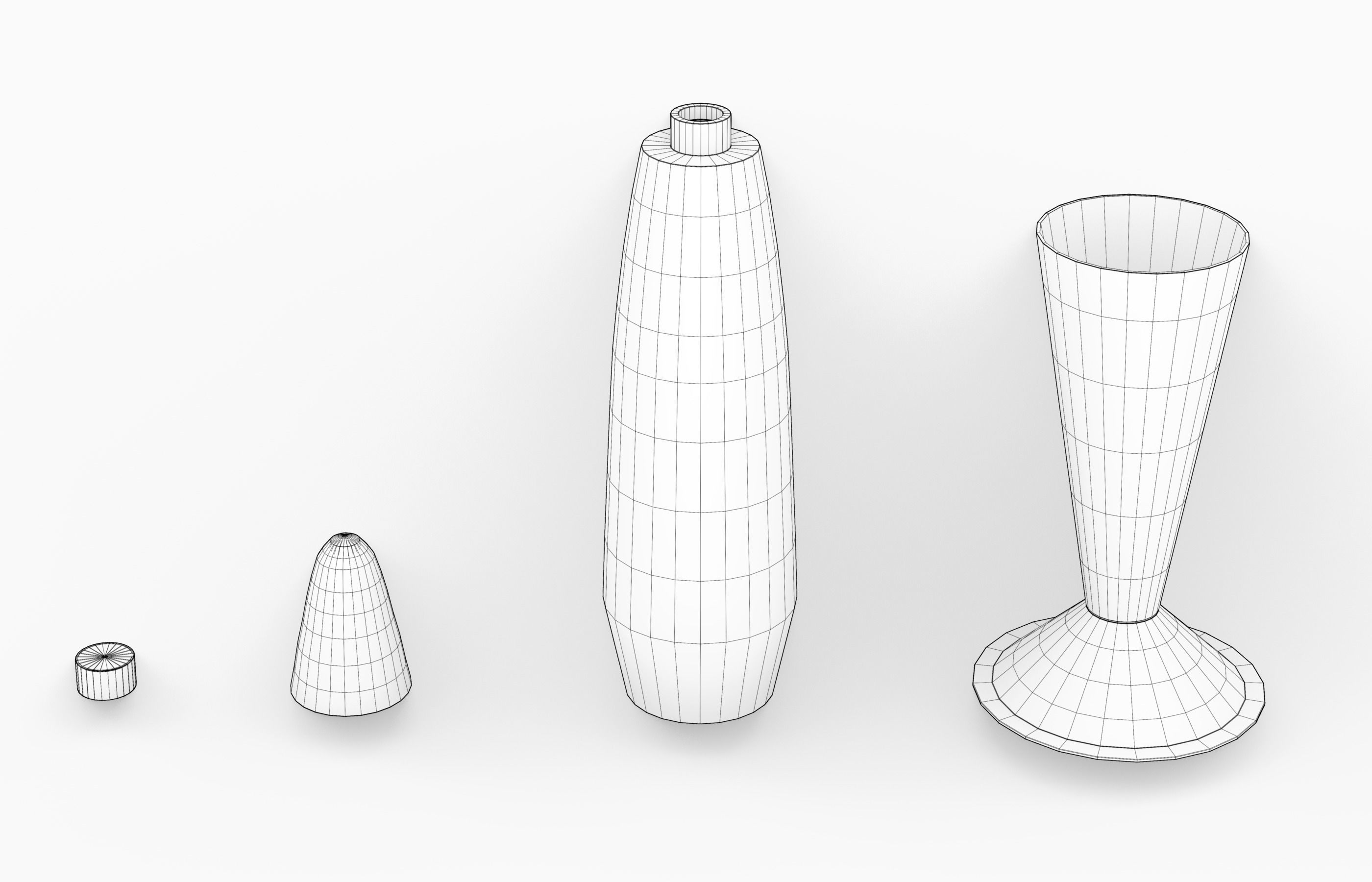 Set of Retro Lava Lamps - Decorative Interior Pack Low-poly 3D model_10