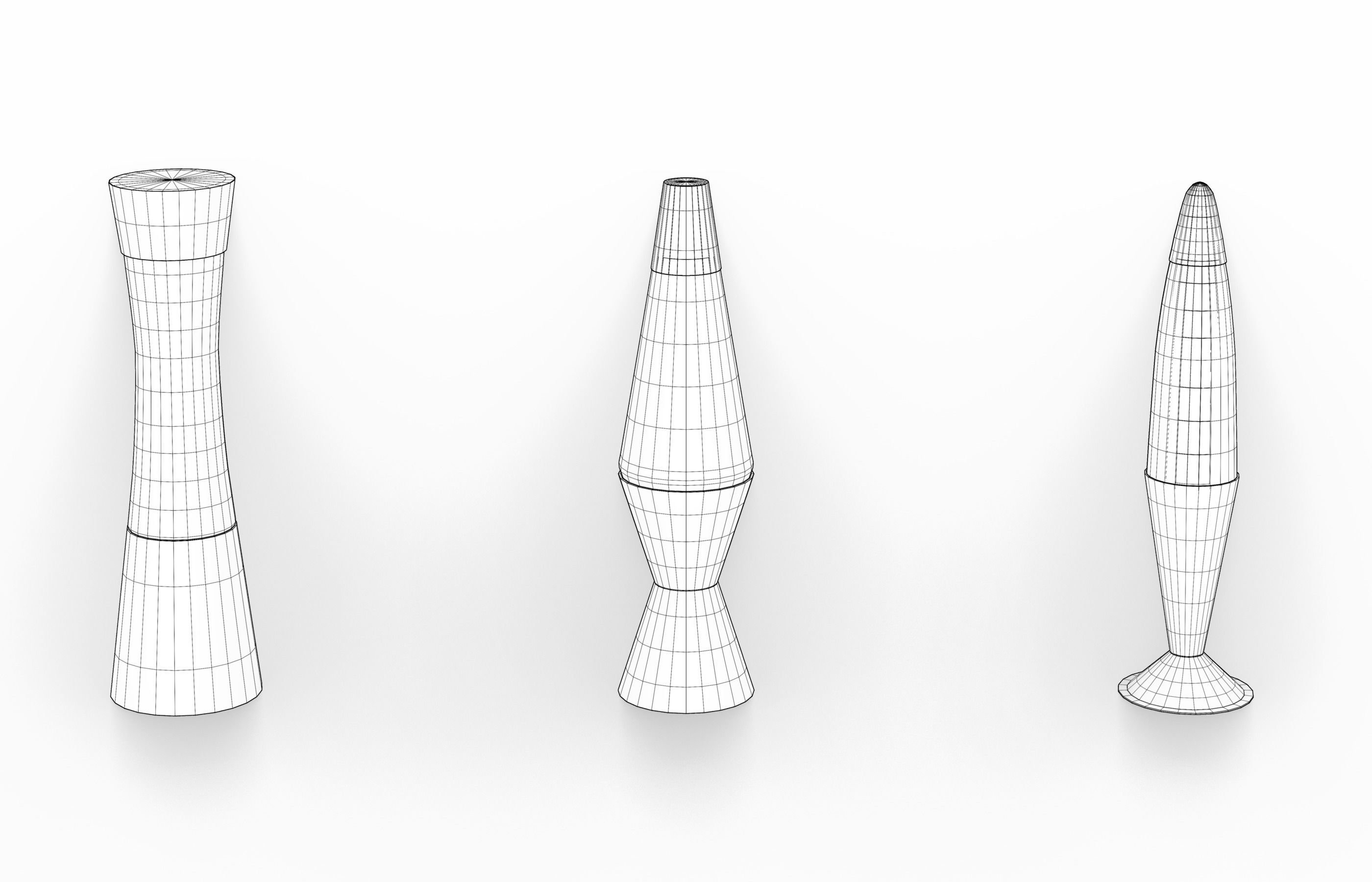 Set of Retro Lava Lamps - Decorative Interior Pack Low-poly 3D model_8