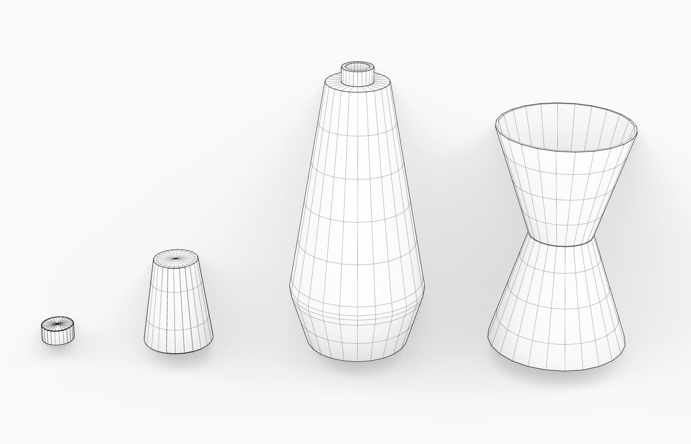 Set of Retro Lava Lamps - Decorative Interior Pack Low-poly 3D model_9