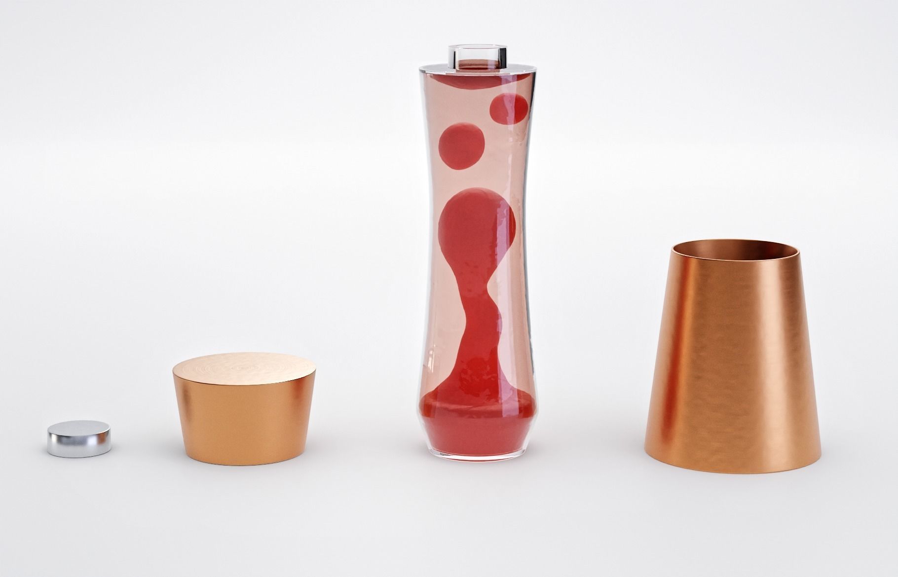 Set of Retro Lava Lamps - Decorative Interior Pack Low-poly 3D model_6