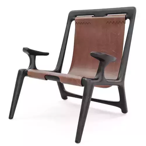 Fernweh Woodworking Sling chair Charcoal ash leather  3D model