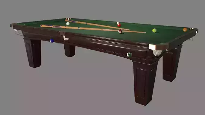 Pool Table Low-poly 3D model