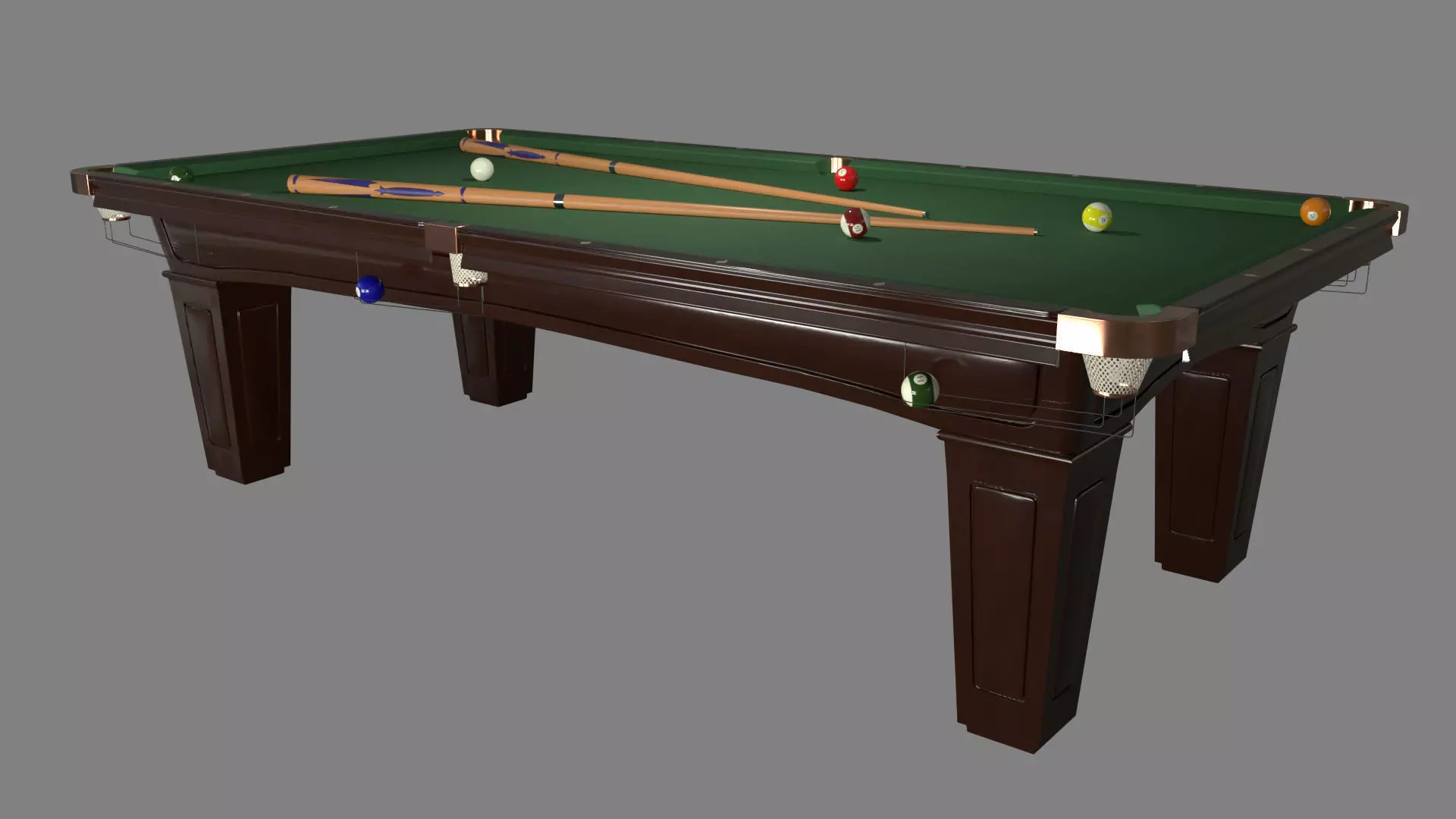 Pool Table Low-poly 3D model_0