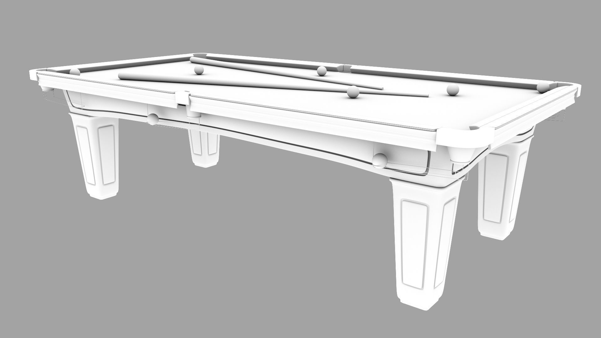 Pool Table Low-poly 3D model_7