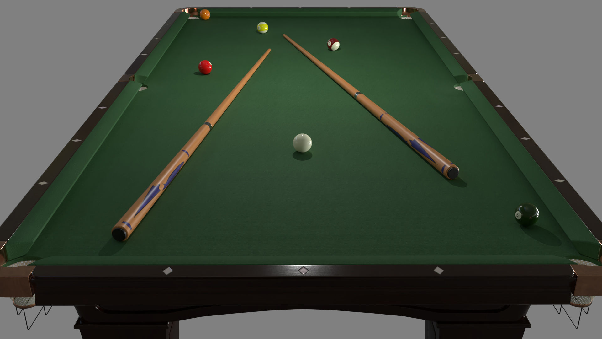 Pool Table Low-poly 3D model_2
