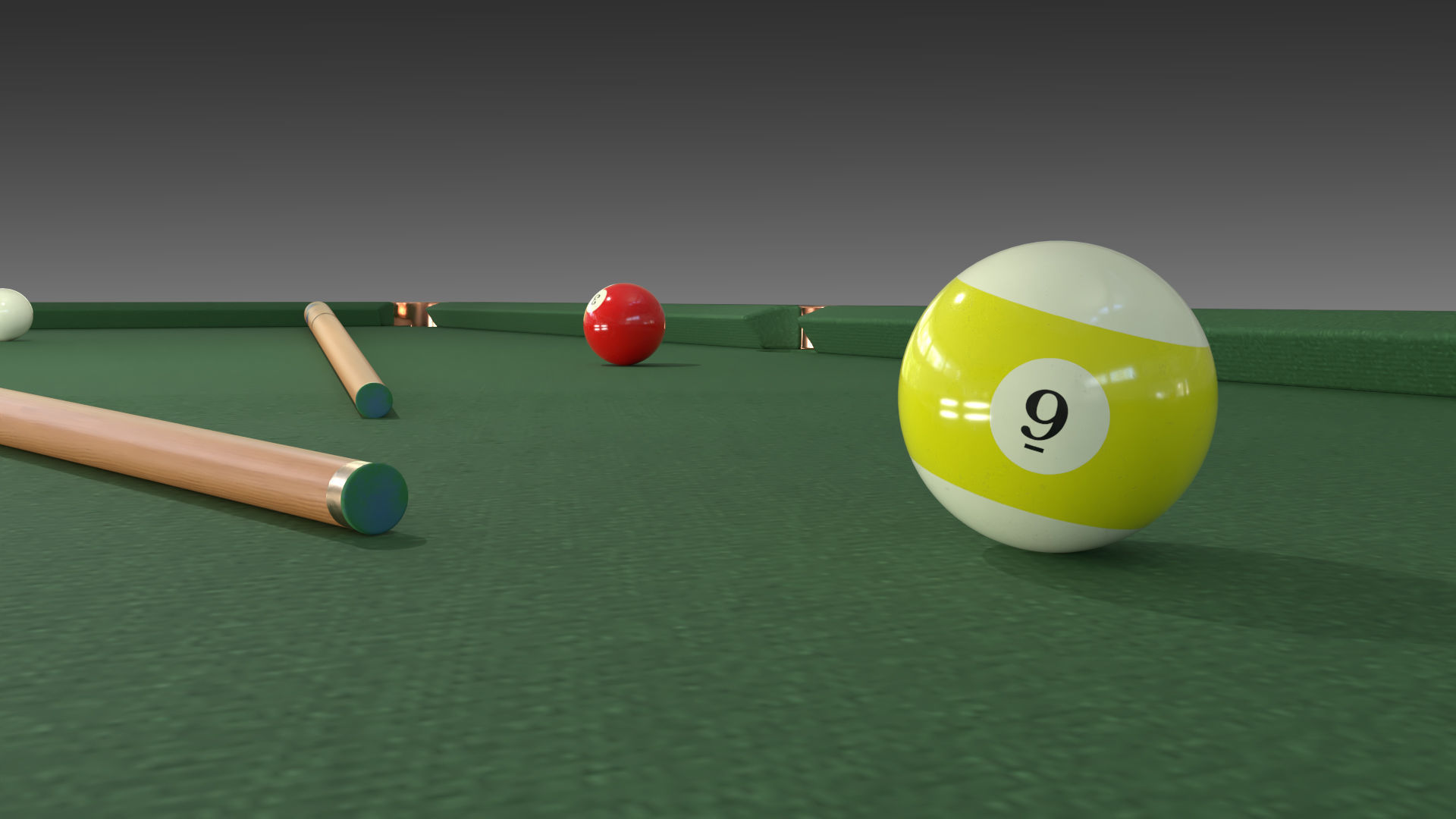 Pool Table Low-poly 3D model_5