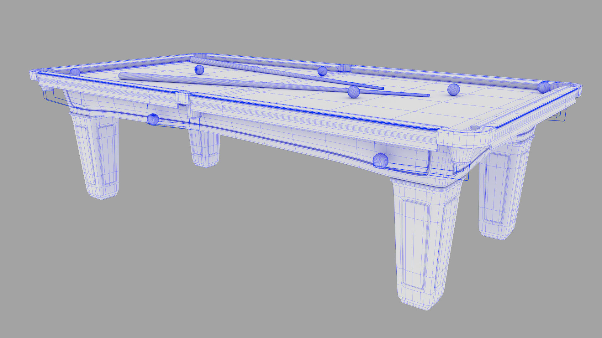 Pool Table Low-poly 3D model_8