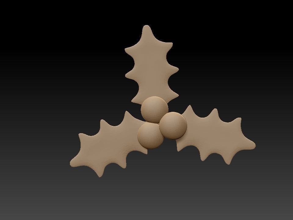 Christmas holly 3d Printable 3D print model_1