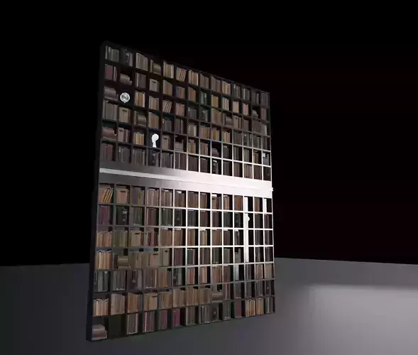 Book library Low-poly 3D model